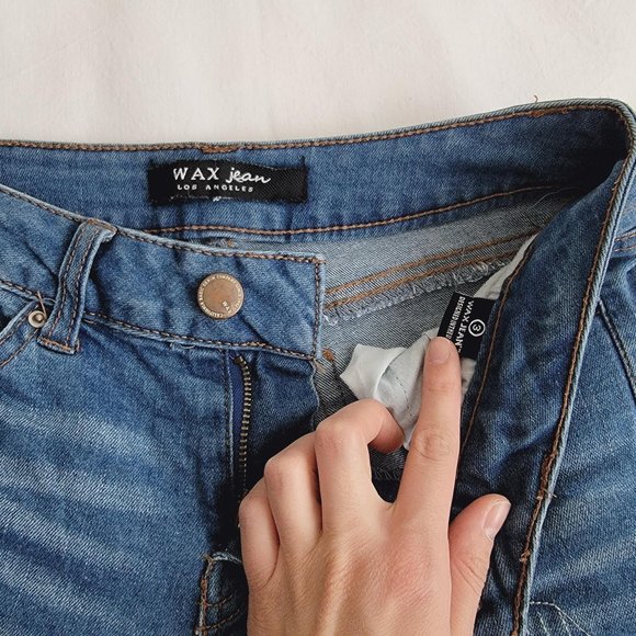 Wax Jean Distressed Blue Jeans - Picture 3 of 7